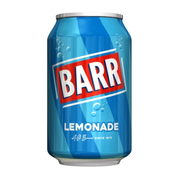 British Barr Lemonade Soda 330ml Can BB 04/30/26